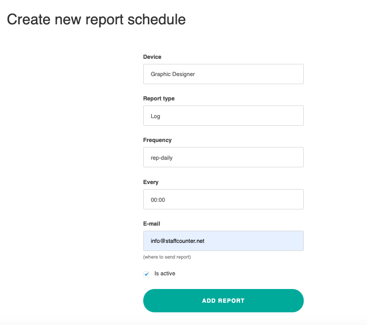 Create new report schedule.